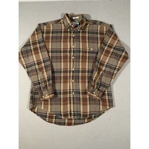 Northeast Terrain Company Mens Plaid Wool Button Down Workwear M